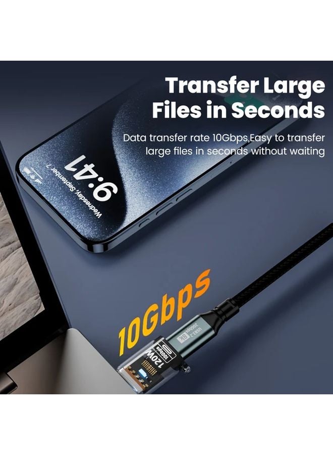 محول USB C ذكر أصفر إلى U 10 جيجابت في الثانية OTG شحن سريع 120 واط نقل بيانات للهواتف الذكية والأجهزة اللوحية وأجهزة الكمبيوتر - Image 4